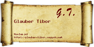 Glauber Tibor névjegykártya